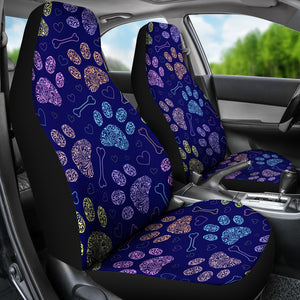Dog Paws Pattern Print Design 02 Universal Fit Car Seat Covers