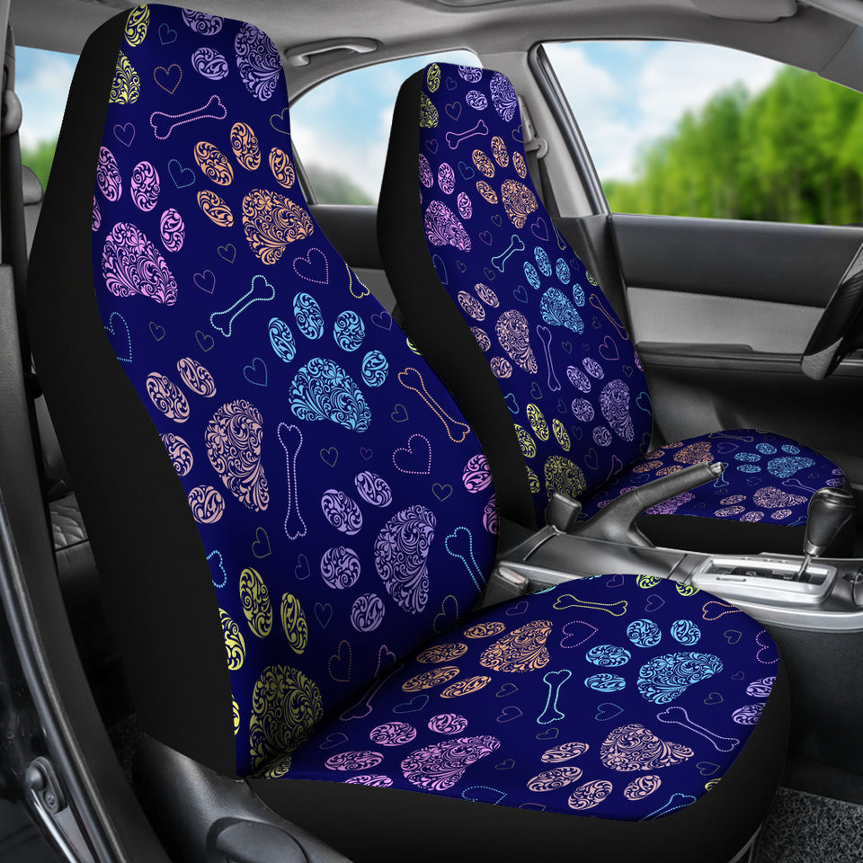 Dog Paws Pattern Print Design 02 Universal Fit Car Seat Covers