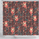 Fox Leaves Mushroom Pattern Shower Curtain Fulfilled In US