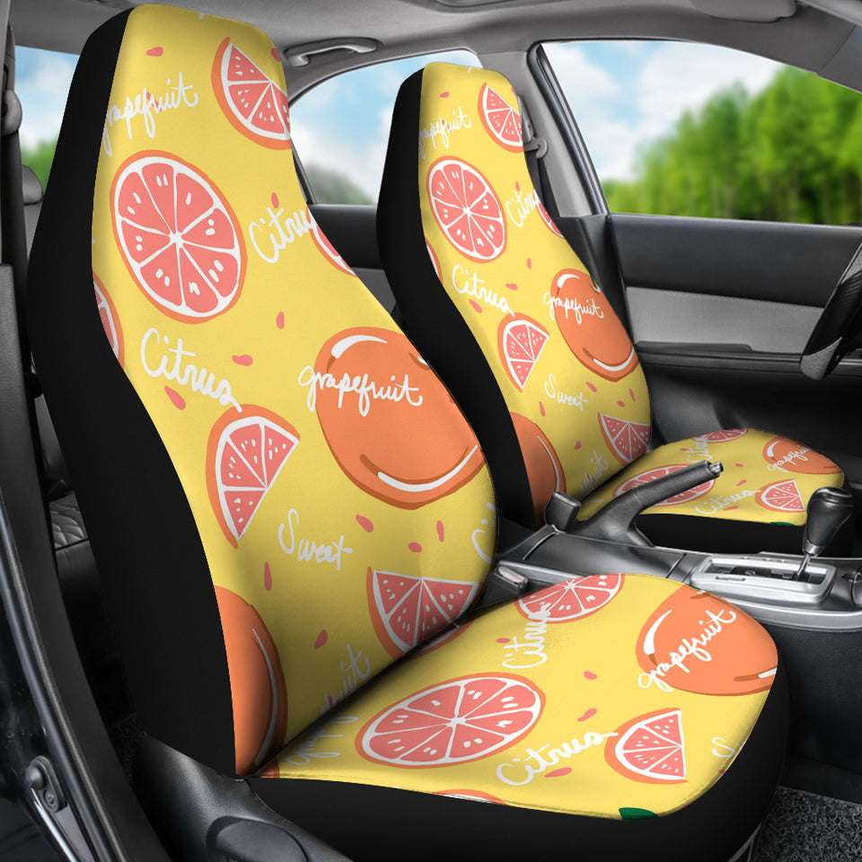 Grapefruit Yellow Background Universal Fit Car Seat Covers