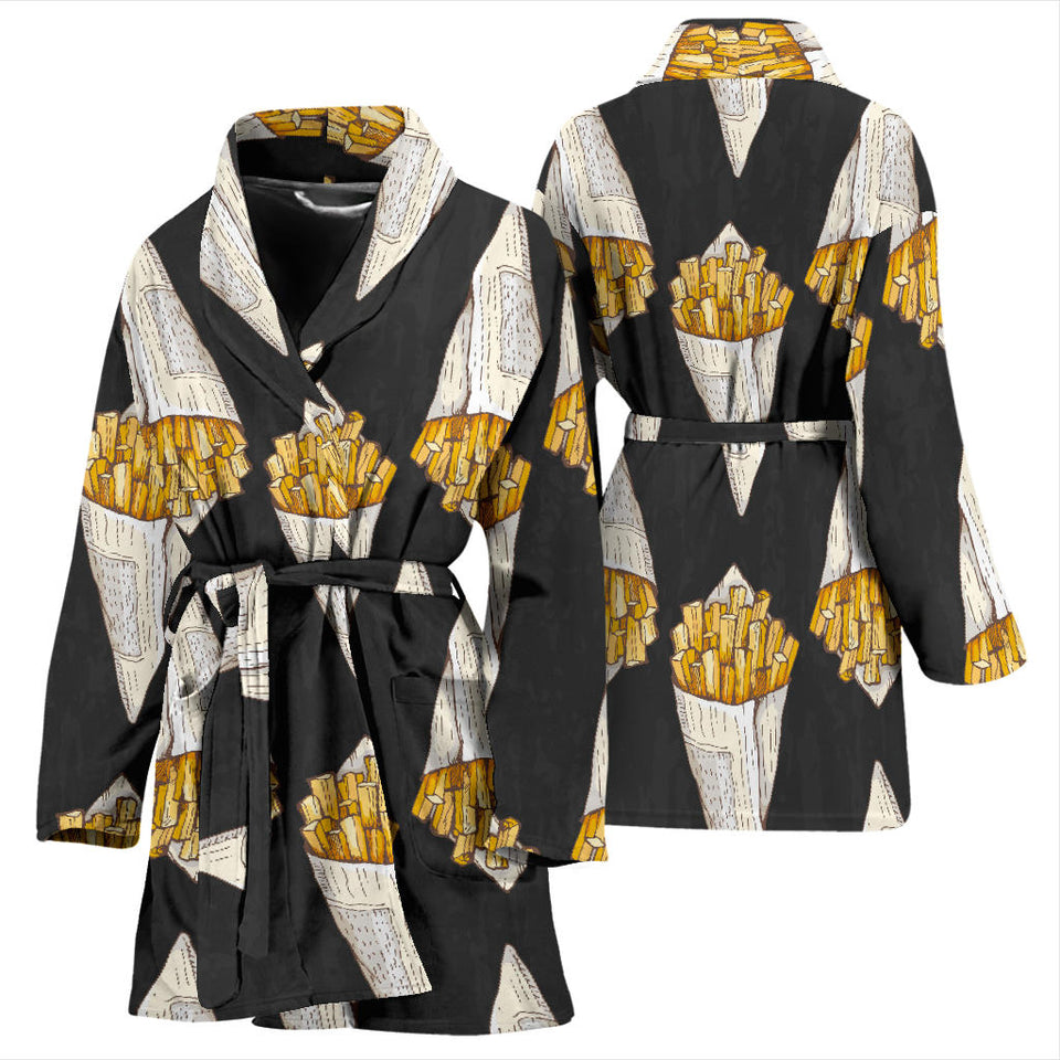 French Fries Dark Background Women'S Bathrobe