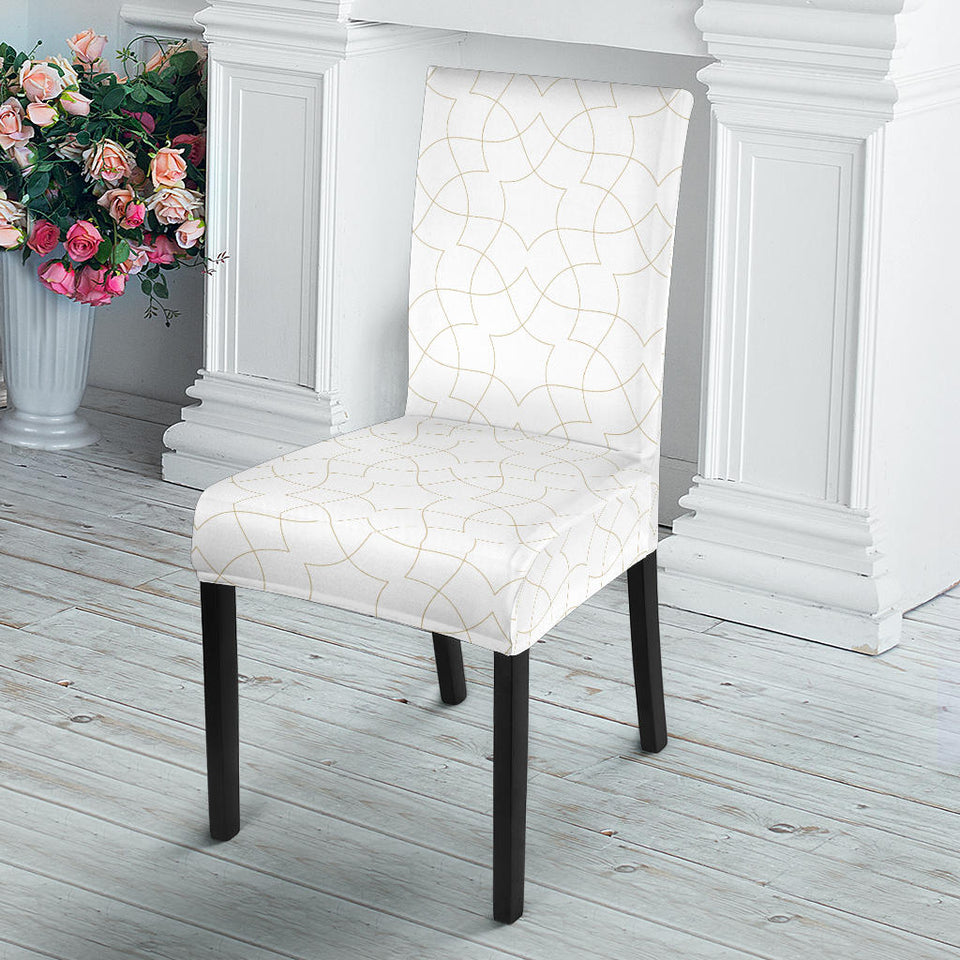 Arabic White Pattern Dining Chair Slipcover