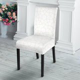 Arabic White Pattern Dining Chair Slipcover