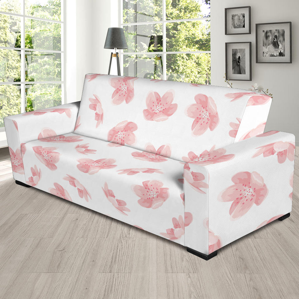 Pink Sakura Cherry Blossom Pattern Sofa Slipcover