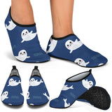 Cute White Baby Sea Lion Seal Pattern Aqua Shoes