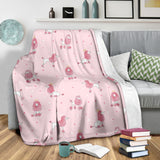 Poodle Dog Pink Color Theme Premium Blanket