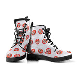Daruma Japanese Wooden Doll Pattern Leather Boots