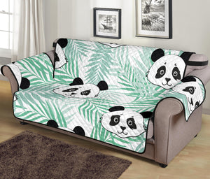 Panda pattern tropical leaves background Sofa Cover Protector