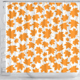 Orange Maple Leaf Pattern Shower Curtain Fulfilled In US