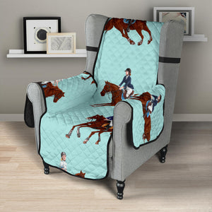 Horses running horses rider pattern Chair Cover Protector