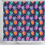 Pineapples Pattern Zigzag Background Shower Curtain Fulfilled In US