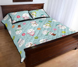 Cute snowman snowflake pattern Quilt Bed Set