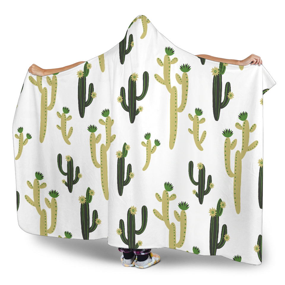 Cute Cactus Pattern Hooded Blanket