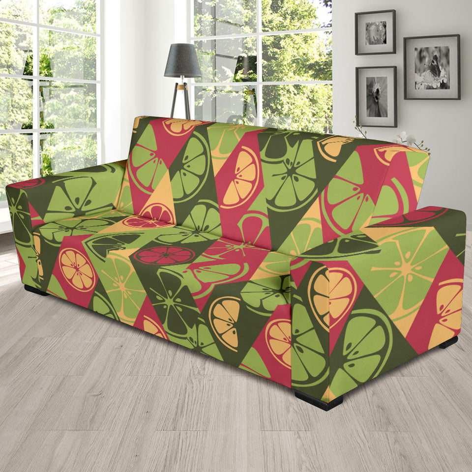 Cool Geometric Lime Pattern Sofa Slipcover