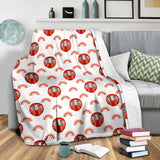 Daruma Japanese Wooden Doll Design Pattern Premium Blanket