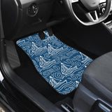 Hand Drawn Sailboat Pattern Front And Back Car Mats