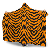 Bengal Tigers Skin Print Pattern Hooded Blanket