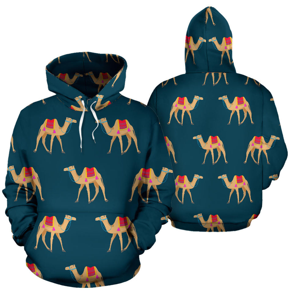 Camel Pattern Blue Blackground Men Women Pullover Hoodie