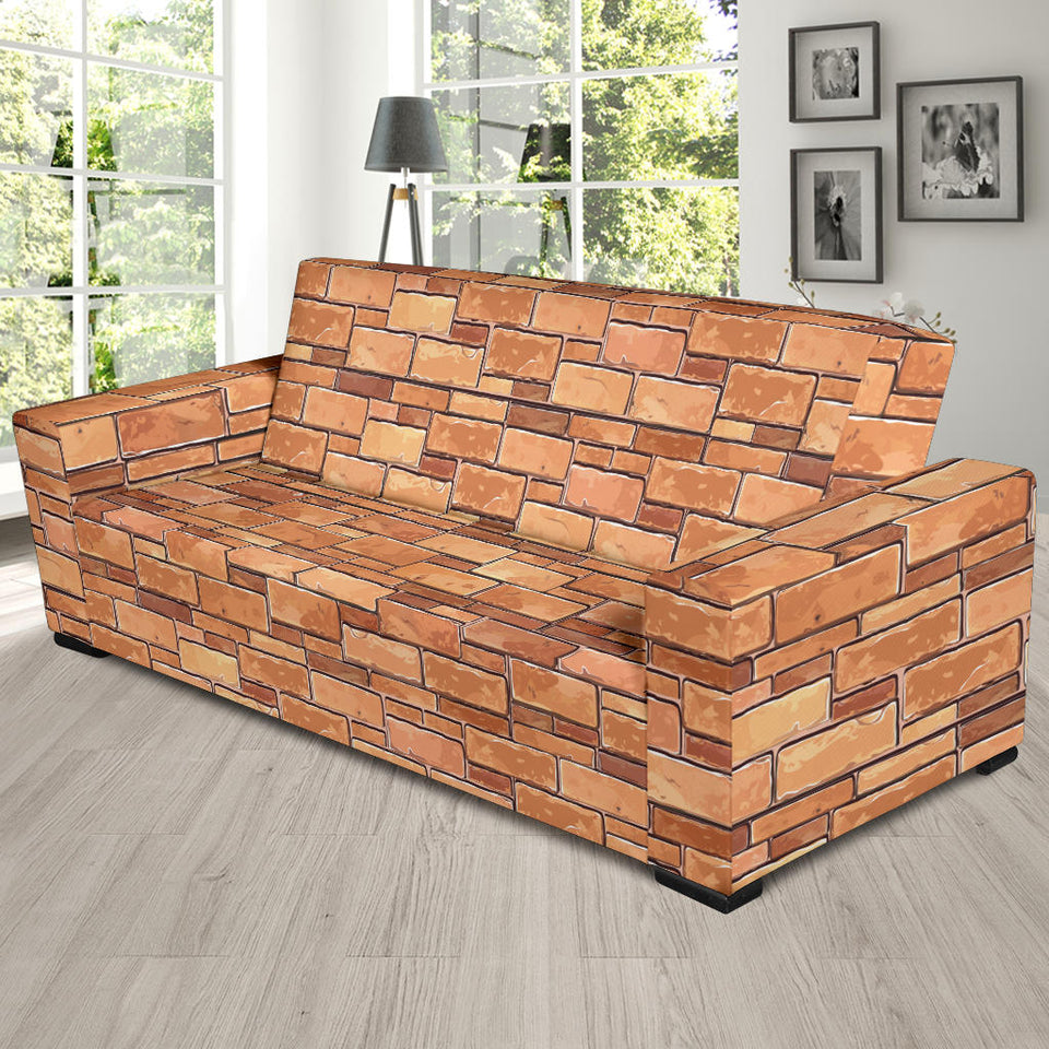 Brick Printed Pattern Print Design 04 Sofa Slipcover