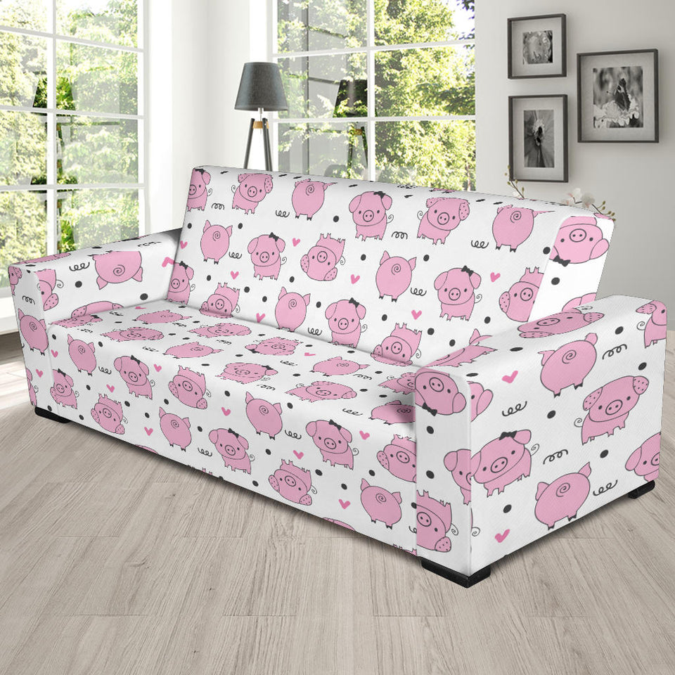 Pig Pattern Print Design 03  Sofa Slipcover