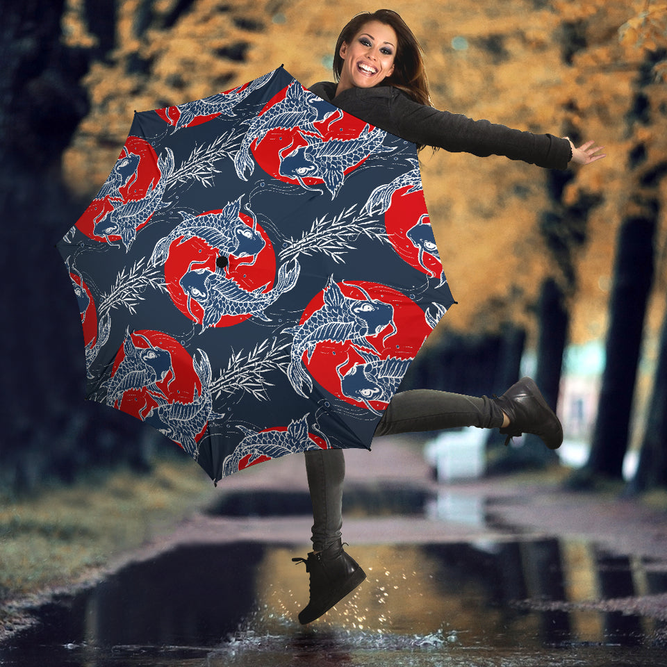 Koi Fish Carp Fishs Hand Drawn Japanese Art Umbrella