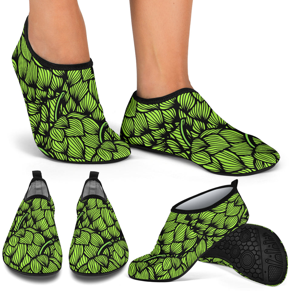 Green Hop Pattern Aqua Shoes