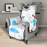 Watercolor helicopter cloud pattern Chair Cover Protector
