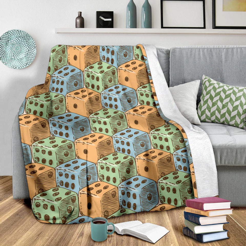 Dice Pattern Print Design 05 Premium Blanket