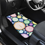 Colorful Clock Background Front And Back Car Mats