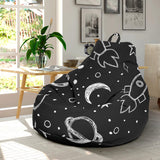 Hand Drawn Space Rocket Star Planet Bean Bag Cover
