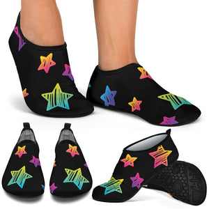 Colorful Star Pattern Aqua Shoes