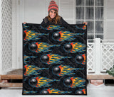 Bowling Balls Flame Pattern Premium Quilt