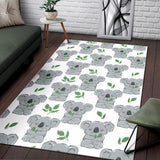 Hand Drawn Koala Leaves Pattern Area Rug