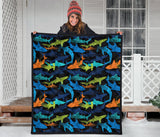 Colorful Shark Premium Quilt