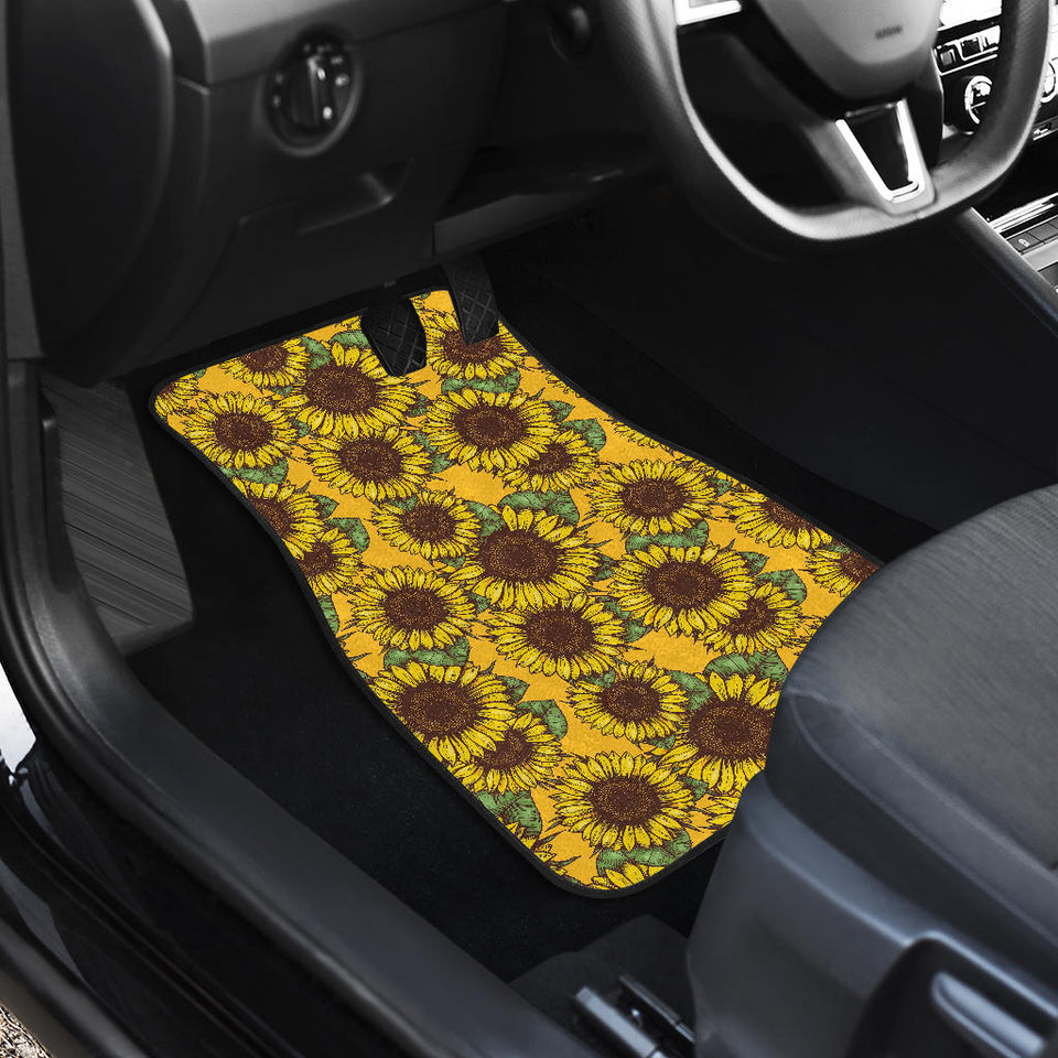 Sunflower Pattern Front Car Mats