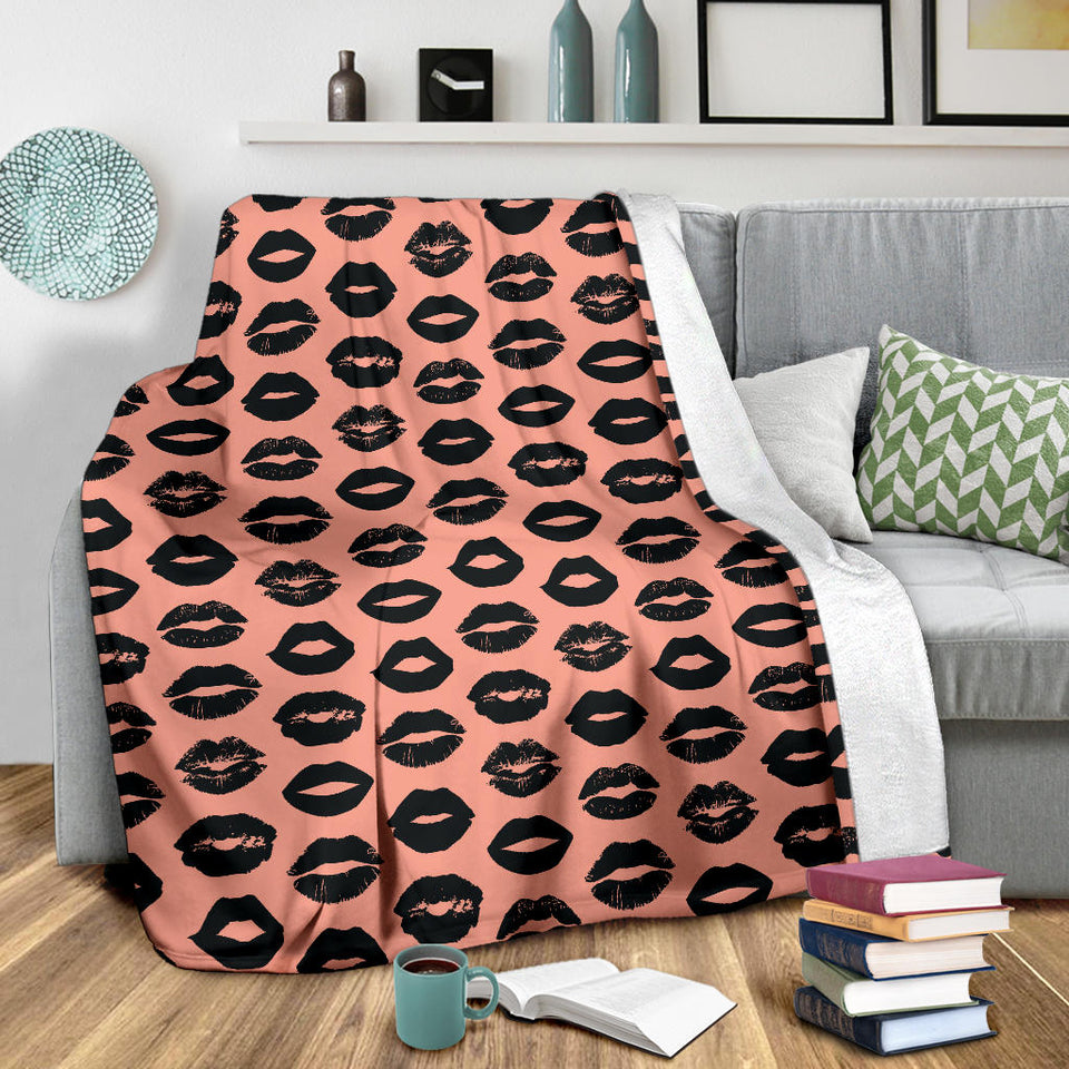 Lips Pattern Print Design 02 Premium Blanket