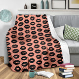 Lips Pattern Print Design 02 Premium Blanket
