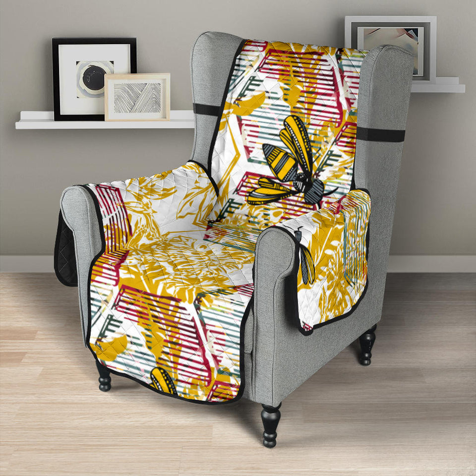 Cool Bee honeycomb leaves pattern Chair Cover Protector