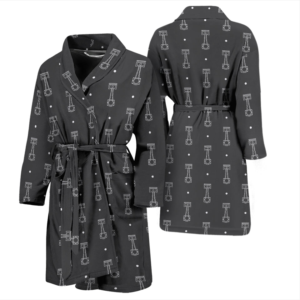 Engine Piston Black Background Pattern Print Design 02 Men's Bathrobe