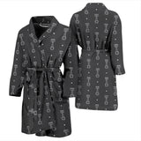 Engine Piston Black Background Pattern Print Design 02 Men's Bathrobe