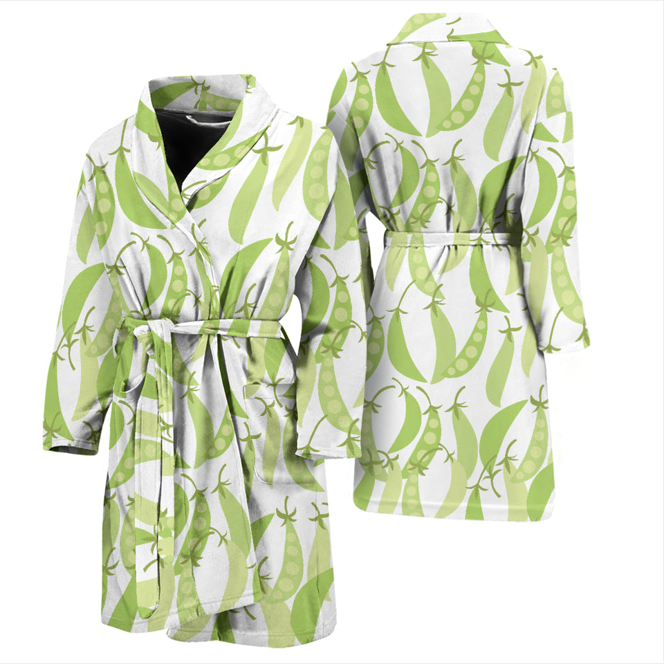 Green Peas Pattern Print Design 03 Men's Bathrobe