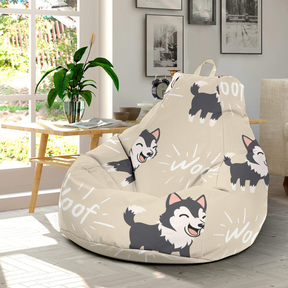 Cute Siberian Husky Bean Bag Cover
