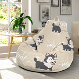 Cute Siberian Husky Bean Bag Cover