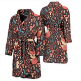 Fox Leaves Mushroom Pattern Men'S Bathrobe