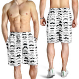 Mustache Beard Pattern Print Design 04 Men Shorts