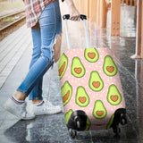 Avocado Heart Pink Background Luggage Covers