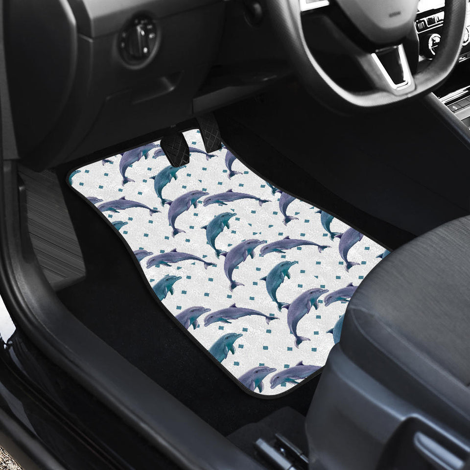 Dolphins Pattern Dotted Background Front Car Mats