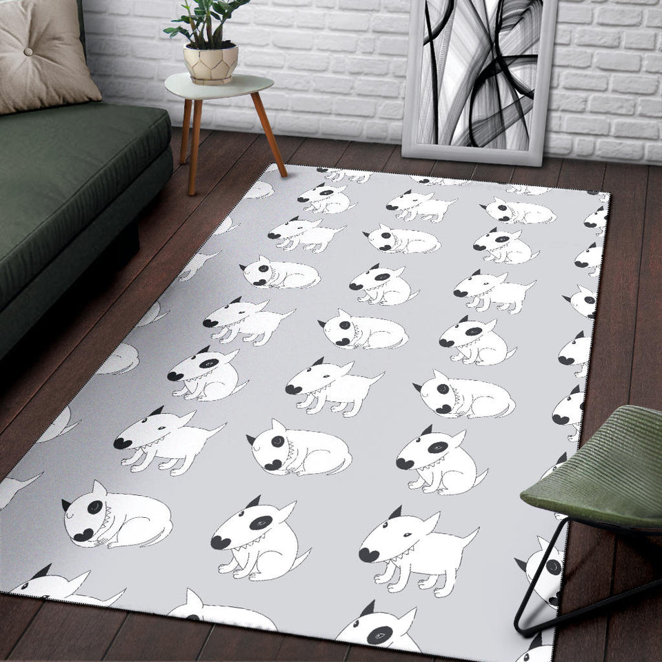 Bull Terrier Pattern Print Design 01 Area Rug