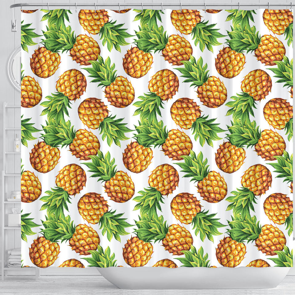 Pineapples Design Pattern Shower Curtain Fulfilled In US