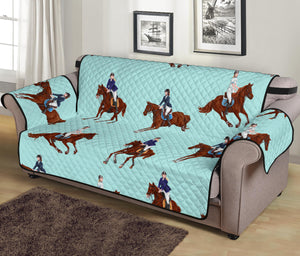 Horses running horses rider pattern Sofa Cover Protector